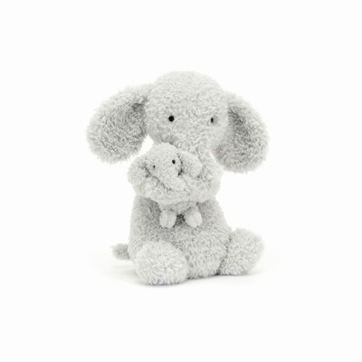 Jellycat Huddles Grey Elephant USA | 23981RBSW